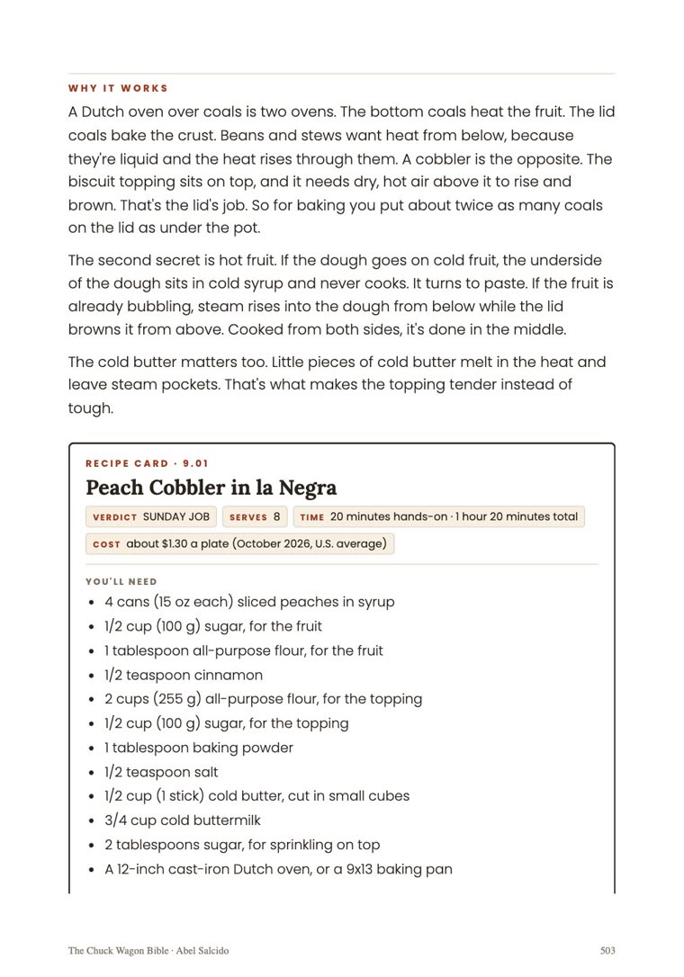 Page 503: peach cobbler in La Negra